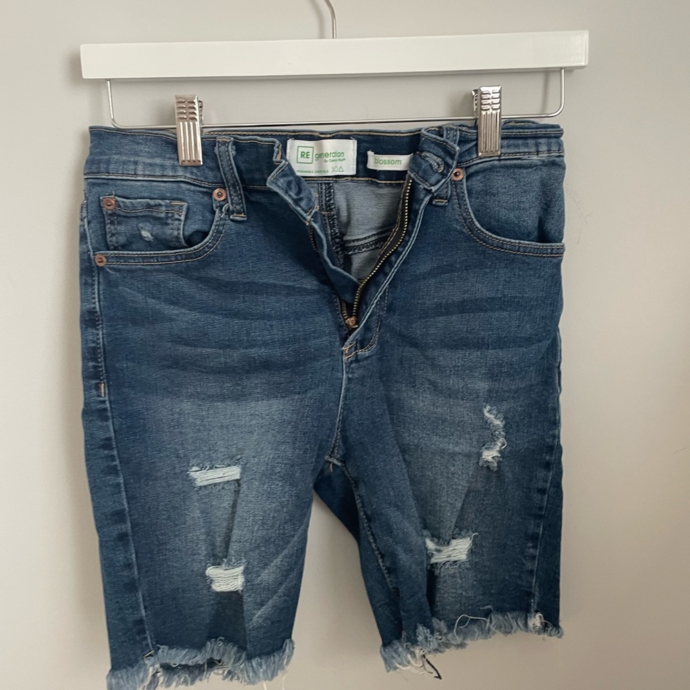 Celebrity Pink Re:generation Blossom Denim Shorts - Dark Blue